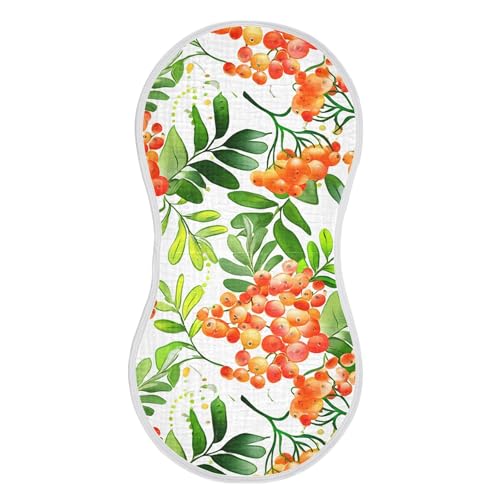 xigua Orange Berries Muslin Baby Burp Cloths Set of 2, Super Soft & Absorbent Burping Rags, Cotton Burp Clothes Shower Gift for Newborn, Baby Girls and Boys