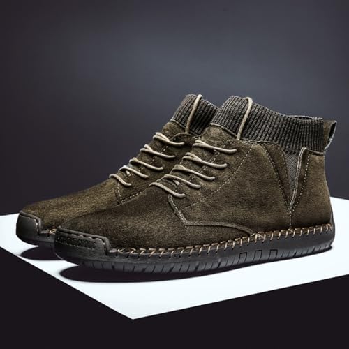 Men's Chukka Boots Handmade Casual Cowhide Leather Ankle Booties Non - Slip Fashion Comfortable Driving Shoes3