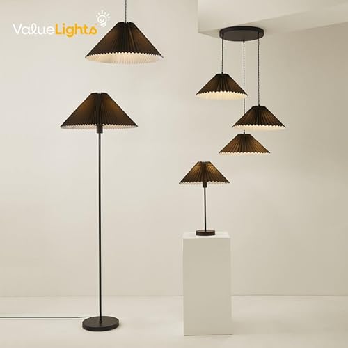 ValueLights | Burnt Orange Metal Single Stem Standing Floor Lamp with Pleated Lampshade | Floor Lamps & Torchieres, Home Décor & Improvement Essential | Includes Bulb - Image 4