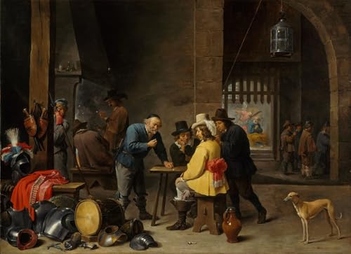 Toile Corps de Garde David Teniers affiche décoration bureau salon 60x90