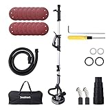 Drywall Sander, Towallmark 750W Electric Drywall Sander 6.5A, 7 Variable Speed 900-1800 RPM Sander with LED Light, 14 Pcs Sanding discs, Extendable Handle, Black