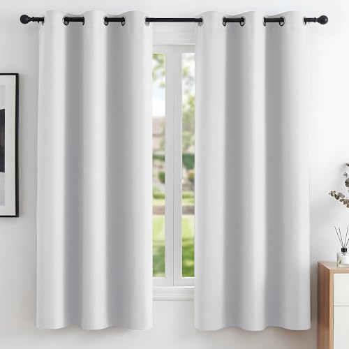 Deconovo Rideau Occultant Thermiques Anti Froid, Double Rideau Isolant Anti-Bruit, Économie d'Énergie, Idéal pour Chambre et Salon, 107X160 CM (Largeur X...