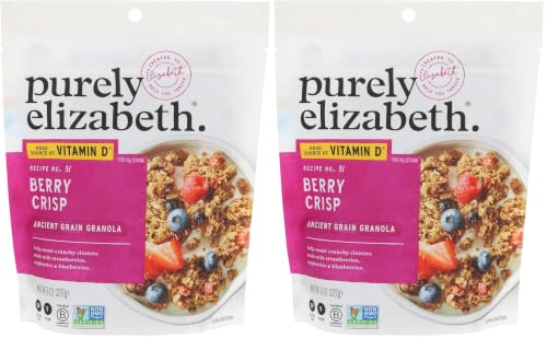 Image of Purely Elizabeth, Berry Crisp, Ancient Grain Granola with Vitamin D, Gluten-Free (8oz Bag) (Pack of 2)