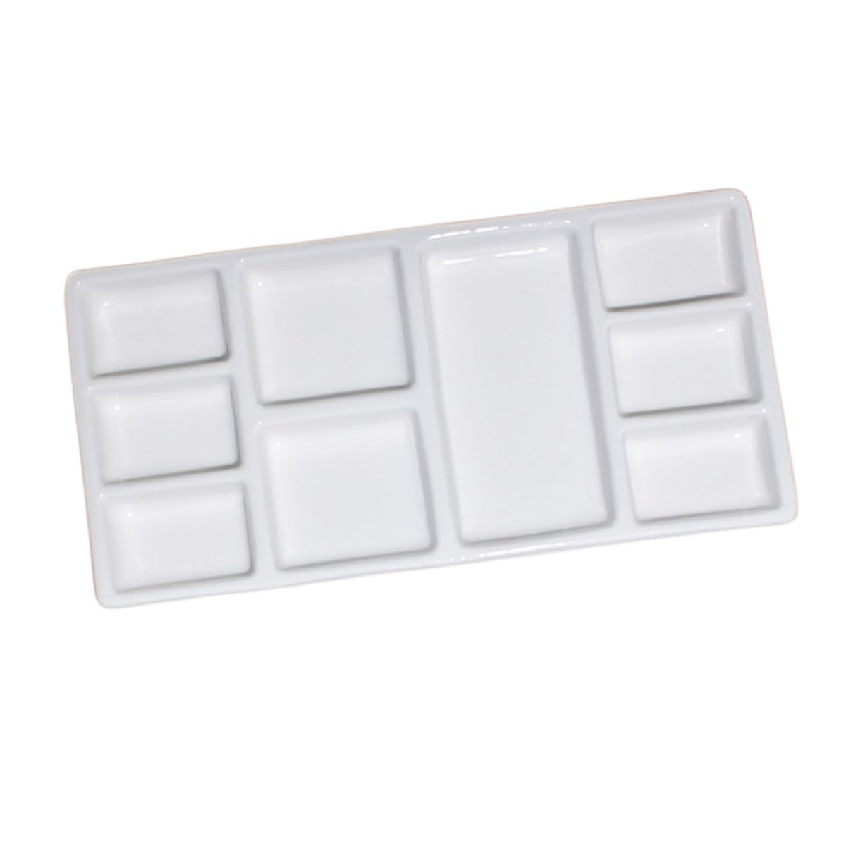 Paleta de cerámica rectangular con acabado cerámico pulido para mezcla de pigmentos