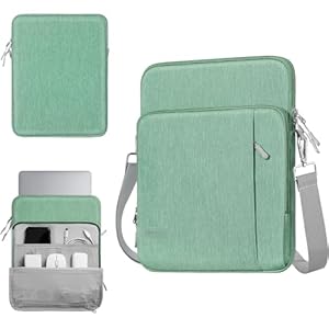 TiMOVO 13, 3" Tablet Hülle Kompatibel mit MacBook Air 2022-2018, MacBook Pro 2022-2016, Galaxy Tab S8+ 12.4", iPad Pro 12.9 2022/2021/2020, Surface Pro 9/8, Multi-Fächer Schutzhülle, Bodhi Grün