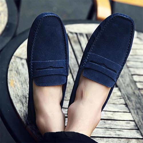 Image of PPXID Men's Dress Loafers Slip On Casual Shoes Lightweight Soft Penny Loafers Suede Driving Boat Shoes Moccasins
