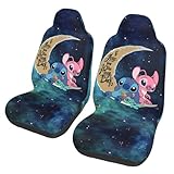 WangZheWO 2 Pcs Cute Car Seat Covers Cartoon Car Interior Seat Accessories Men Women Car Front Seat Protectors Universal Fit for Car Auto Truck Van SUV Sedan Vehicle, onesize