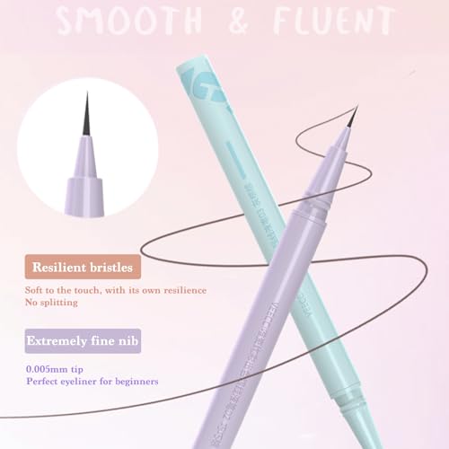 VEECCI Waterproof Liquid Eyeliner Pencil - Smudge-Proof, Long-Lasting Matte Eye Makeup with 0.005mm Precision Tip - Easy Application & Smooth Stroke for Beginners and Professionals (03Grey) - Image 3