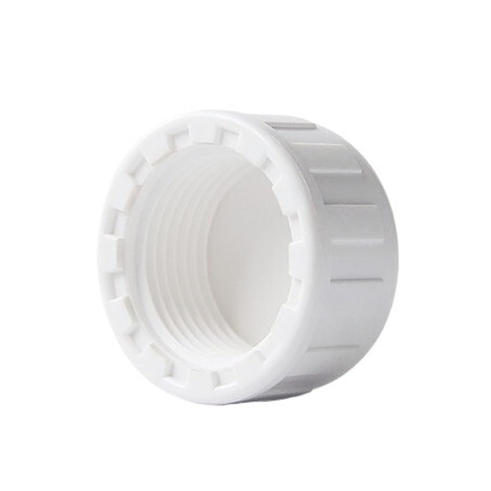 Threaded Pipe Connector PVC Female End Cap, White/Grey/Blue Water Tube Hand Screwed, 20mm-63mm Pipe Connector for DIY 1pc(White,32mm)