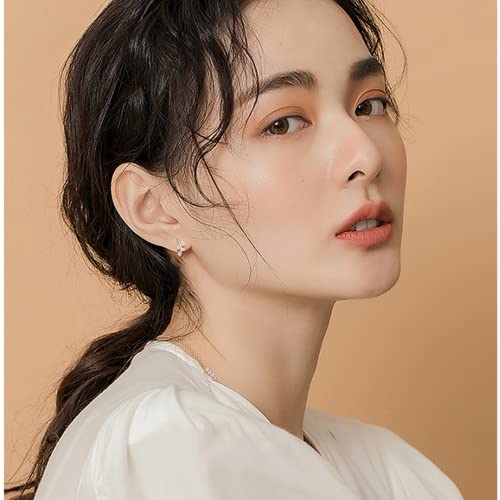 18G Mini Leaf Stud Cartilage Earrings for Women Girls 925 Sterling Silver Cubic Zirconia Cute Tiny Crystal Studs 3mm Ball Screw Back Tragus Hypoallergenic Jewelry3