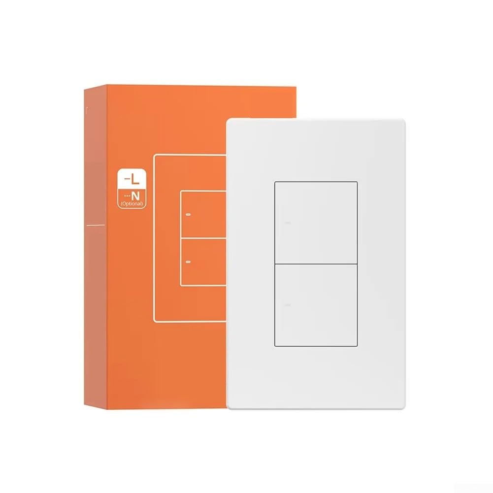 für zigbee Smart Lichtschalter 1 Gang WLAN Schalter für Alexa Google Home Touch Glas Wandschalter Unterputz ohne Neutralleiter Weiß(1-Gang)