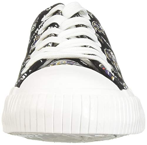 image for FOCO Baltimore Ravens NFL Womens Low Top Repeat Print Canvas Shoes - 8