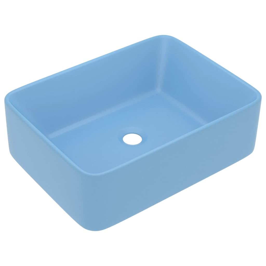 Lavabo bleu clair mat en céramique 41x30 cm pour WC