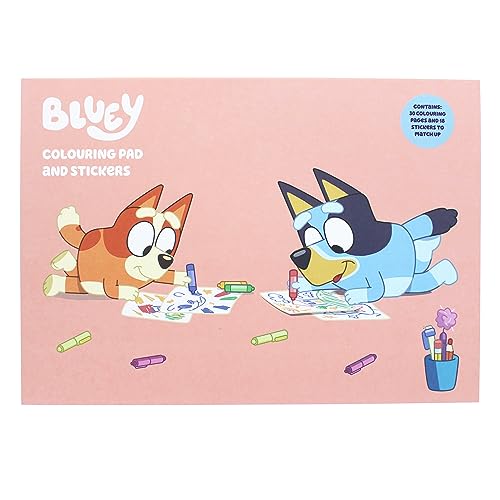 Bluey A4 Colouring Pad with Stickers | Kids Colouring & Activity Book | Bluey Poster & Drawing Set | Bluey Gifts & Toys