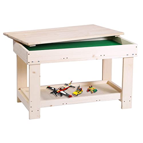 Youhi Kids Activity Table With Board And Storage For Bricks Activity Play Table (Wood Color) #TOP7