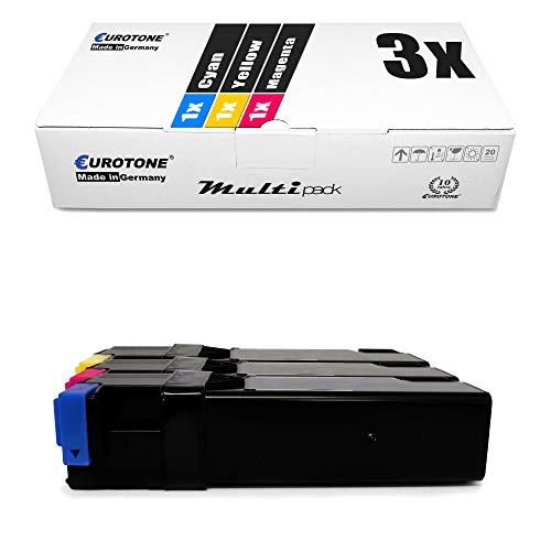 3X Eurotone Toner pour Xerox Phaser 6125 couleur de haute précision équivalente aux codes 106R01331