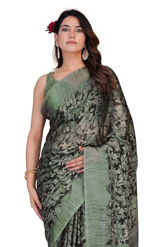 Image of MIRCHI FASHION Saree for Woman Chiffon Kalamkari Design | Professional Office Wear Lightweight Sari for All-Day Comfort with Blouse (Available in 15 Colors)