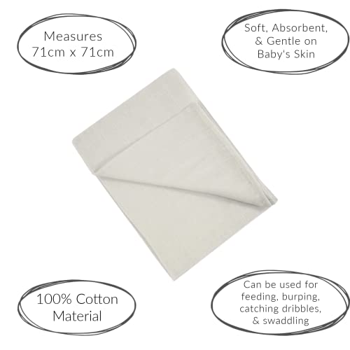 Baby Togs Muslin Cloths for Baby Baby Muslin Squares, Burp Cloths for Boys and Girls Grey 3 Pack - Image 3