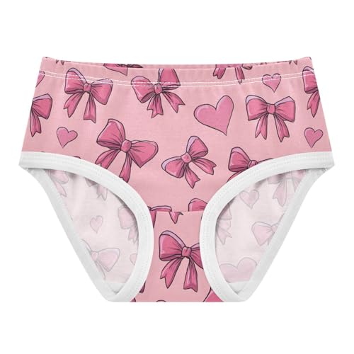 Wusikd Cute Pink Bows Ribbons Girls' Underwear Cotton Girls Briefs Soft Toddler Underwear 2T