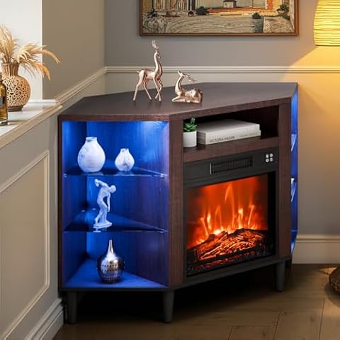 VEVOR Electric Fireplace TV Stand, Corner TV Stand Cover