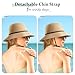 Beach Sun Hats for Women, Wide Brim Straw Hats with Adjustable Band, UPF 50+ Summer Foldable Roll up Hat