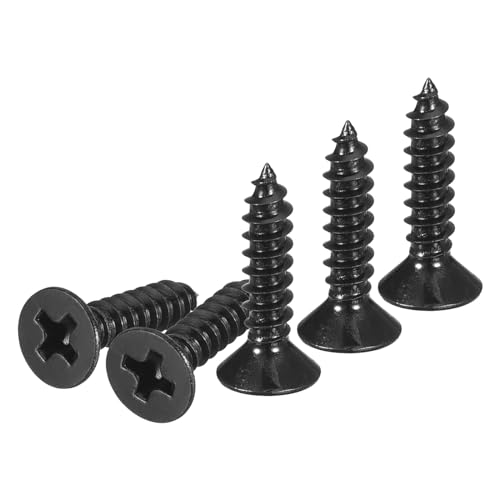 Image of DTGN 100Pcs 6 inch x5 /8 inch Flat Head Wood Screws, Self Tapping Screws Black