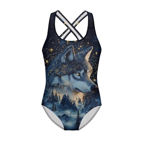 Image of Yzaoxia Girls' Swimwear One Piece Swimsuit for Kids Scoop Neck Bathing Suit Round Neck Swim Wear 5-14Y