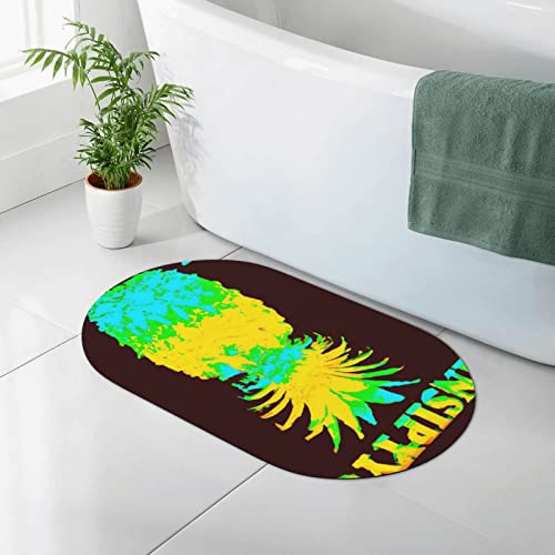CARRDKDK Tappetino da bagno con illustrazione di ananas, in diatomacea, antiscivolo, adatto sotto la porta, tappetino da bagno per doccia, per la parte anteriore della vasca da bagno, della doccia,