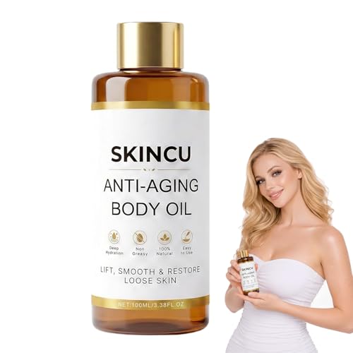 GosBio Skincu Anti-Aging Body Oil for Skin Tightening Lightweight Non-Greasy Moisturizer for Deep Hydration & Firming Support Fast-Absorbing Glow Oil for Face Arms Belly & Feet 100ML