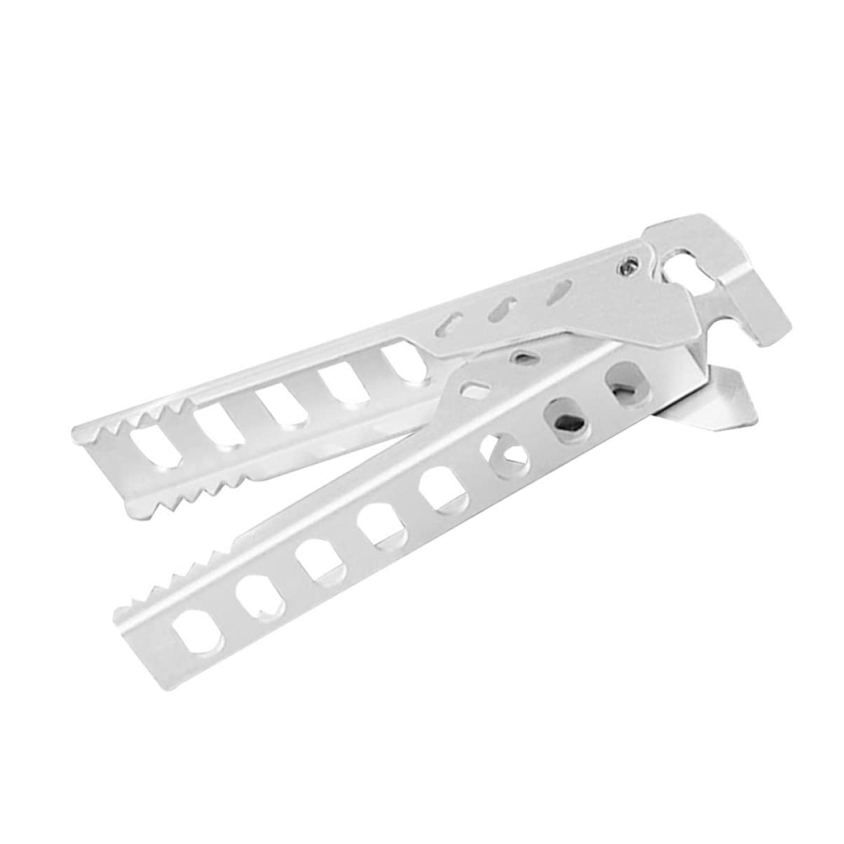 INOOMP 2pcs Portable Pot Clamp Silver -scalding Gripper for Outdoor Cooking Non- Cookware Holder for Camping BBQ and Microwave Use Design