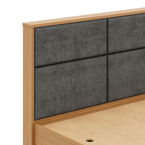 Image of Wakefit Bed | 3 Yr Warranty | Bed Queen Size, Storage Box & Foam-Cushioned Upholstery Headboard, Density: 680-750 kg /m, Termite & Borer Resistant, Fits Mattresses Up to 8 inches (Eclipse78x60- UT)