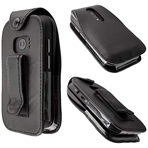caseroxx Leather-Case with belt clip for Doro 6040 made of genuine leather, Mobile phone cover in black Cover