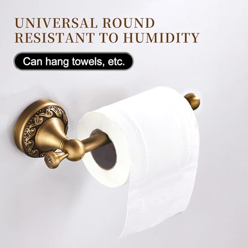 Image of Wall Mounted Bathroom Toilet Paper Holder,Roll Tissue Holder Antique Brass Pattern Carving,Brushed Bronze