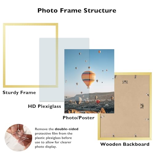 Image of JCJMY 18x20 Picture Frame Gold for Photo and Poster, Horizontal and Vertical Formats for Wall Hanging, Wall Gallery Frame for 18 by 20 Photos