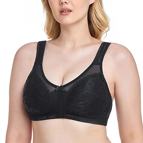 TELIMUSSTO Women's Full Cup Minimizer Bra Wide Straps Non Wired Non Padded Plus Size Comfort Everyday Bra3