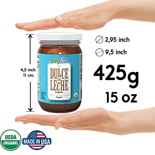 Dairysky Dulce De Leche Milk 15×2 Oz - Organic Milk Keto Caramel Sauce For Coffee, Ice Cream Toppings, Caramel Chocolate Spread | Sweetened Caramel Fudge Sauce For Pancakes, Desserts, Baking & More #TOP3