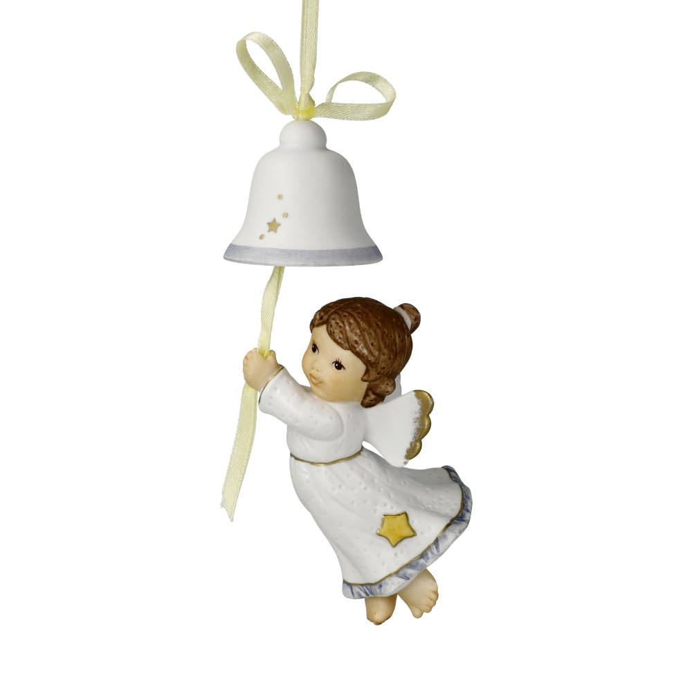 Goebel Hanging Ornament Bright Bell Ringing Guardian Angel Nina & Marco