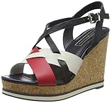 Estación: Primavera/Verano Tommy Hilfiger Interwoven Pattern Wedge Sandal, Sandalias con Plataforma para Mujer, Rojo (RWB 020), 40 EU