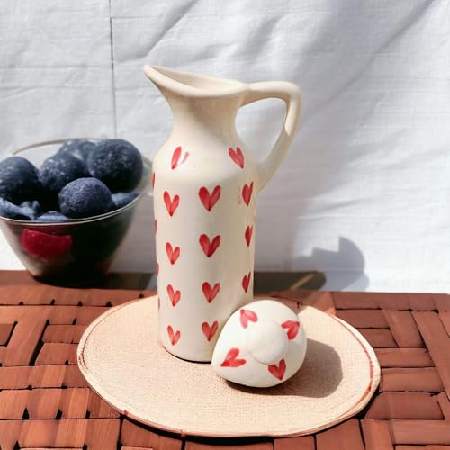 Image of MALAIKAH Ceramic Oil Dispenser Heart Pack of 2 for Kitchen, Dining, Gifting, Home & Kitchen Decor