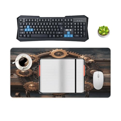 Vintage Gears Clock Desk Mat Large Rubber Mouse Pad miniatura 4