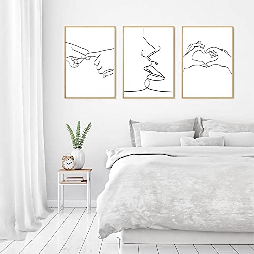 Imprime romantique affiche Giclée d'art moderne | Impression haute définition sur toile 3pcs