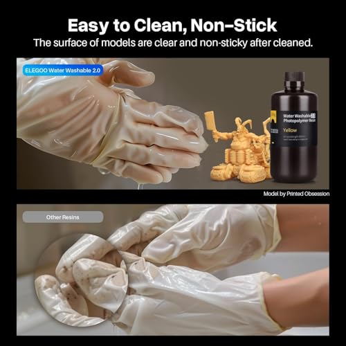 Image of ELEGOO 8K Water-Washable Resin 2.0 - Ideal for Miniatures and Detailed Models with Strong, Tough Prints. Fast-Curing Low-Odor Photopolymer for MSLA /DLP /LCD 3D Printers (385-405nm), Space Grey 1000g