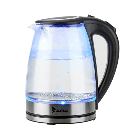 Tetera eléctrica de vidrio 1.8L, 1200W con apagado automático miniatura 1