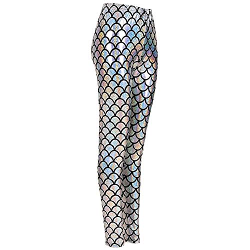 Legging écailles de poisson pour femme pantalon skinny métallique 40
