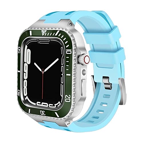 Kit modification cadre en métal Apple Watch 45 mm 44 mm avec bracelet de montre acier