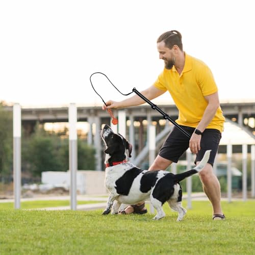 Reizangel Hunde, Profi Reizangel für Kleine Hunde Große Hund Längenverstellbare mit Ersatzseil, Anti Stress Ente Quietschendes, Aktives Hundespielzeug Unkaputtbar, Wurfspielzeug Hund Kauspielzeug