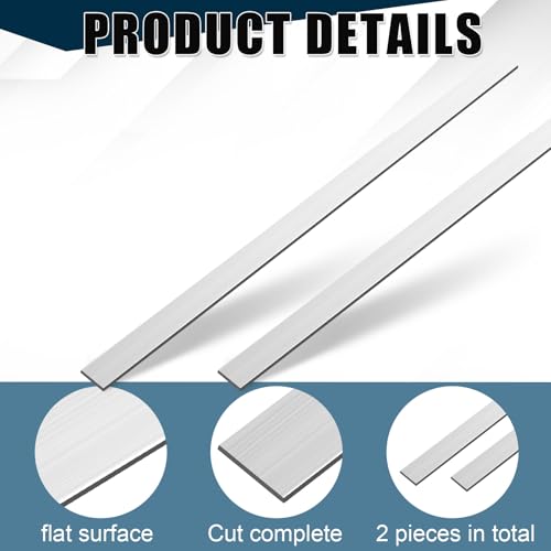 Image of Zonon 2 Pcs 6061 Aluminum Flat Bar 1 /8 Thickness x 2'' Width x 48'' Length General Purpose Plate Metal Aluminum Bar
