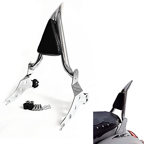 Chrome Sissy Bar, Detachable Passenger Backrest Rear Pad Fit for Fatboy FLFBS 2018-2024 Breakout 2013-2024