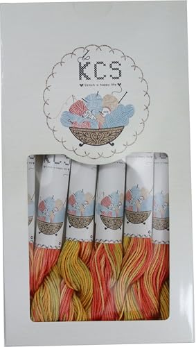 Image of KCS Big skeins of 25 Meters Size 25 Color Variegated Cross Stitch Stranded Threads,6 skeins,4126
