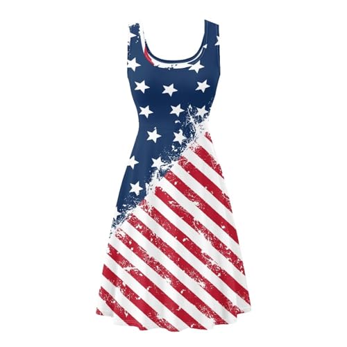 Image of Renewold Women's Sleeveless Tank Dress with Pockets, Casual Scoop Neck A-Line Sundress for Summer, Travel and Vacation